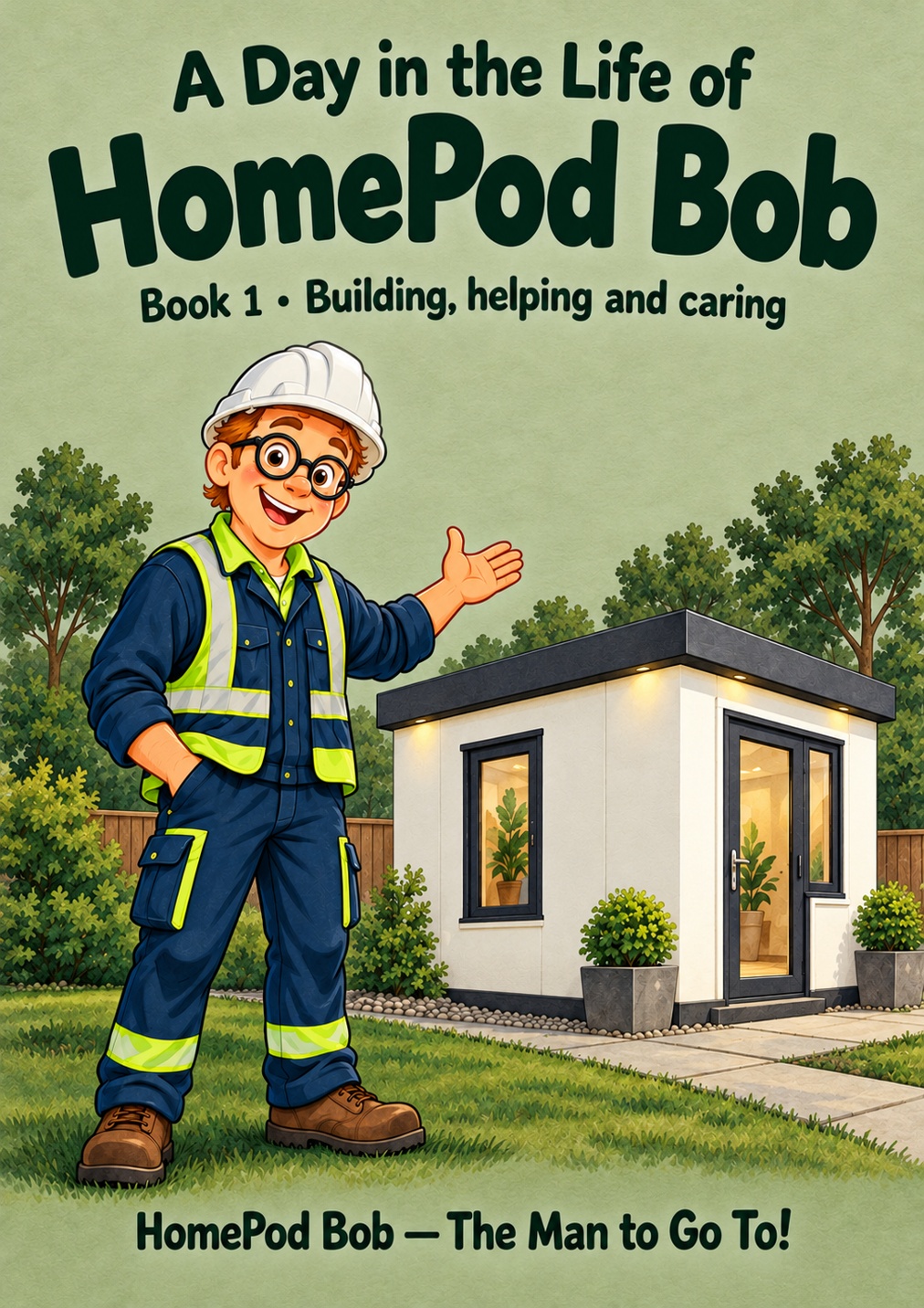 Illustrated book page 1: A Day in the Life of HomePod Bob